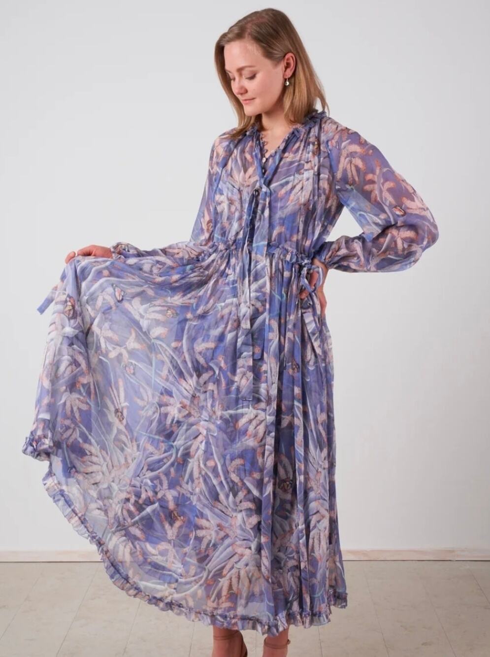 zimmerman flowy dress Zimmermann | Dresses | Botanica Midi Size 2 Whimsy Dreamy Boho Sheer Silk Chiffon zimmermann midi dress